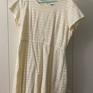 White eyelet dress.